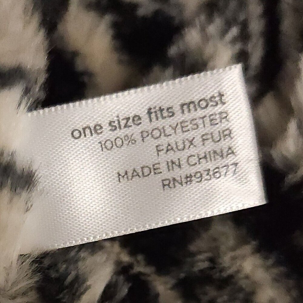 Animal Print Tan Black Animal Print Faux Fur Infinity Neck Warmer Scarf - Picture 3 of 3